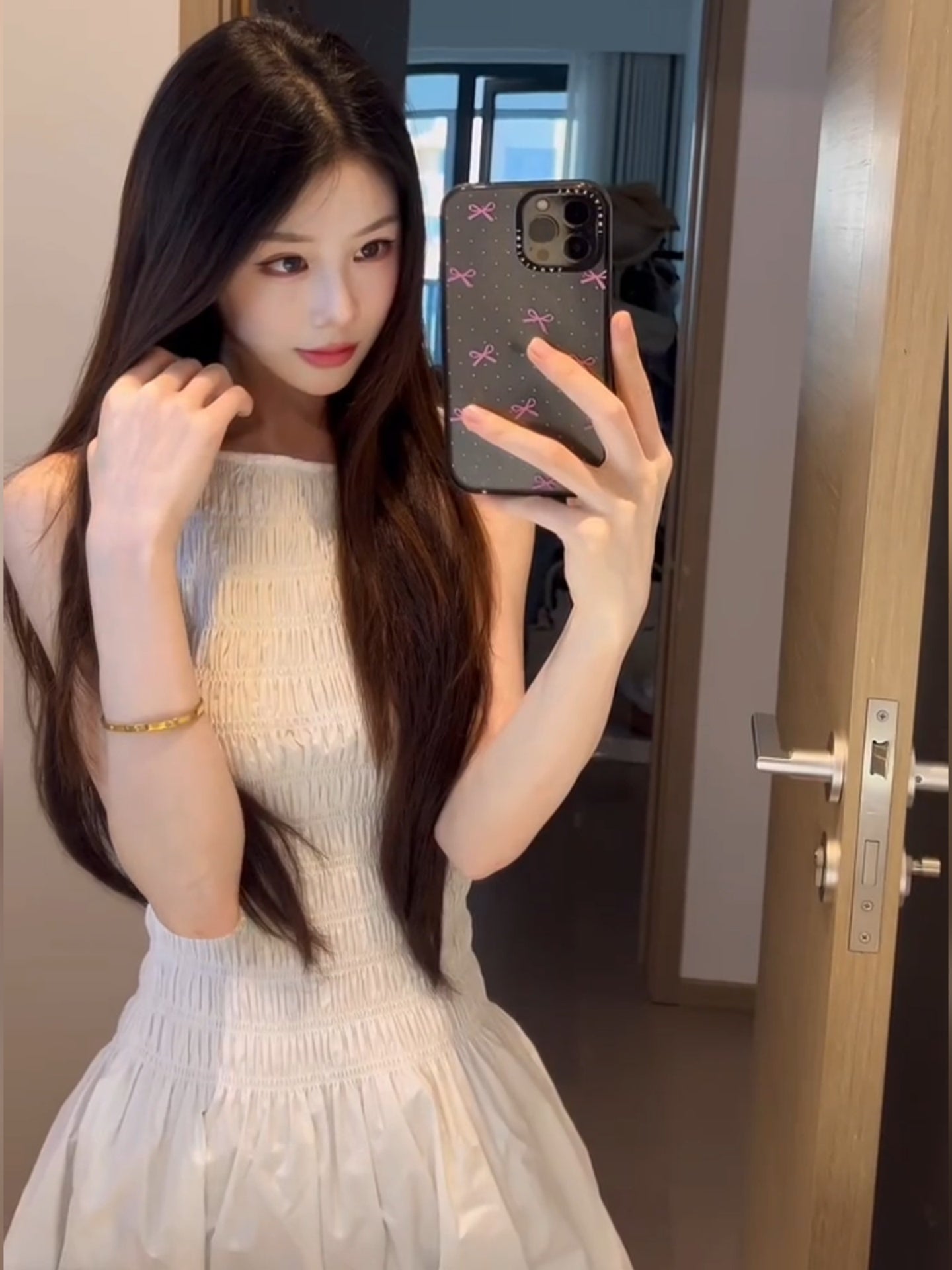 French style beautiful white sleeveless vest dress for women summer temperament waist A-line short skirt R3596