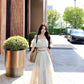 Summer beautiful one-shoulder short top a-line skirt beautiful two-piece suit R0853