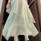 Mint green halter neck dress irregular beautiful loose beach dress R0665