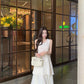 Beautiful flower vest dress gentle temperament atmosphere small skirt R0715