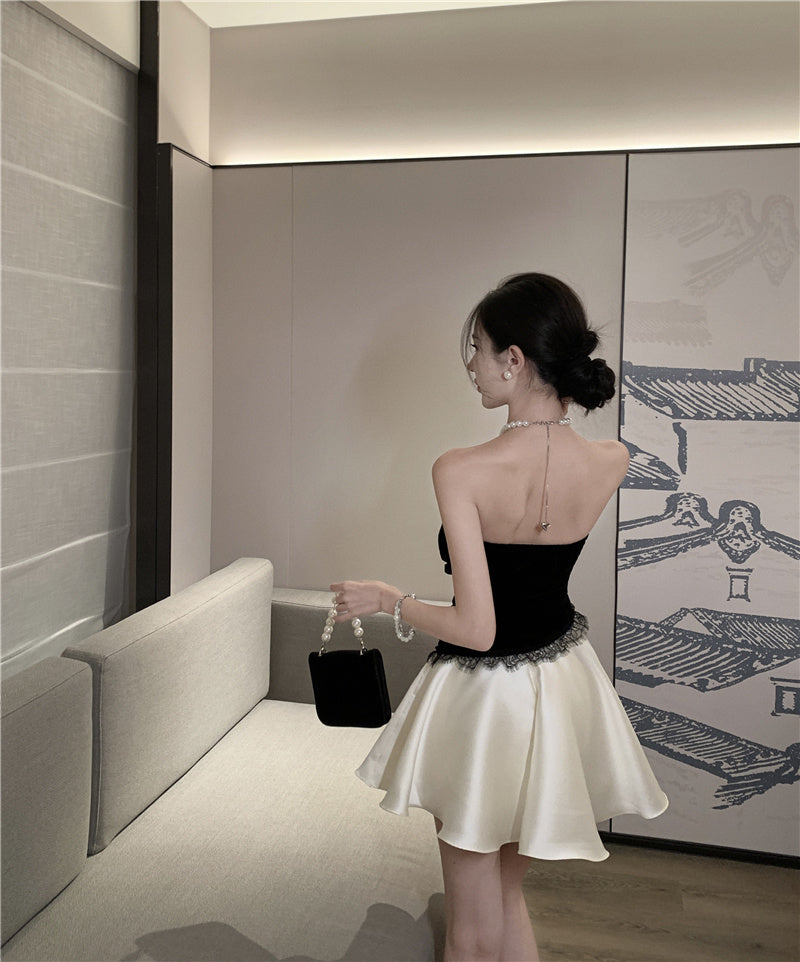 Birthday party small dress skirt niche princess tutu skirt halter neck dress R1818