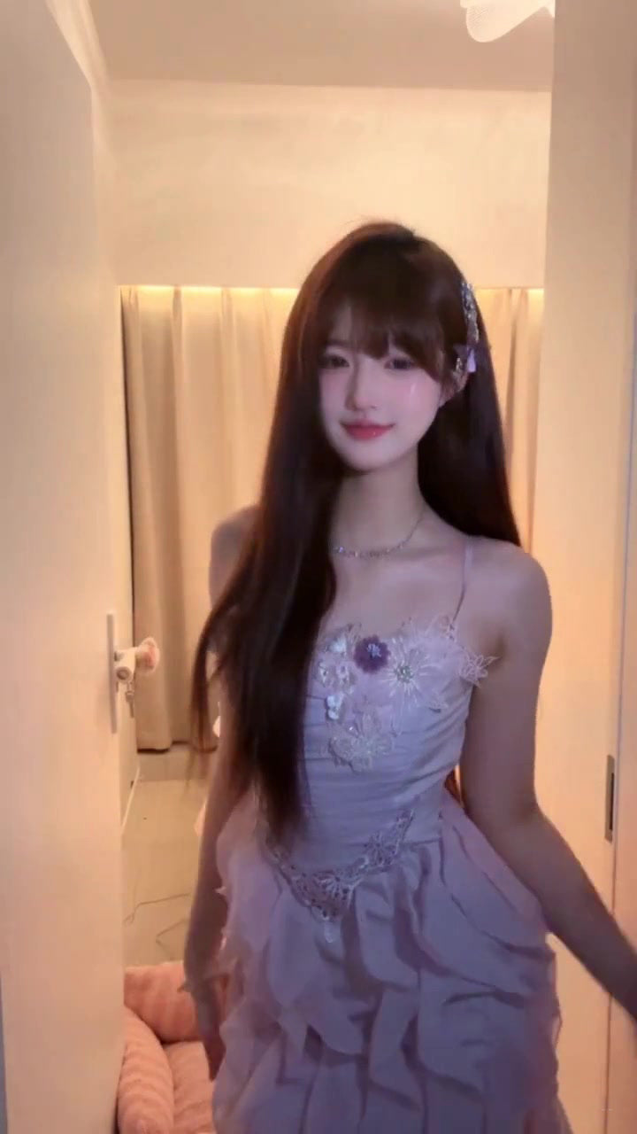 Summer beautiful little skirt holiday style purple irregular ruffle flower dress R0843