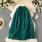 Fairy skirt high-grade mesh skirt 2025 new elastic waist slim cake skirt super fairy skirt R2201