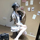 Lolita girl college style pure desire hot girl suit navy collar top skirt bow short two-piece suit R1679