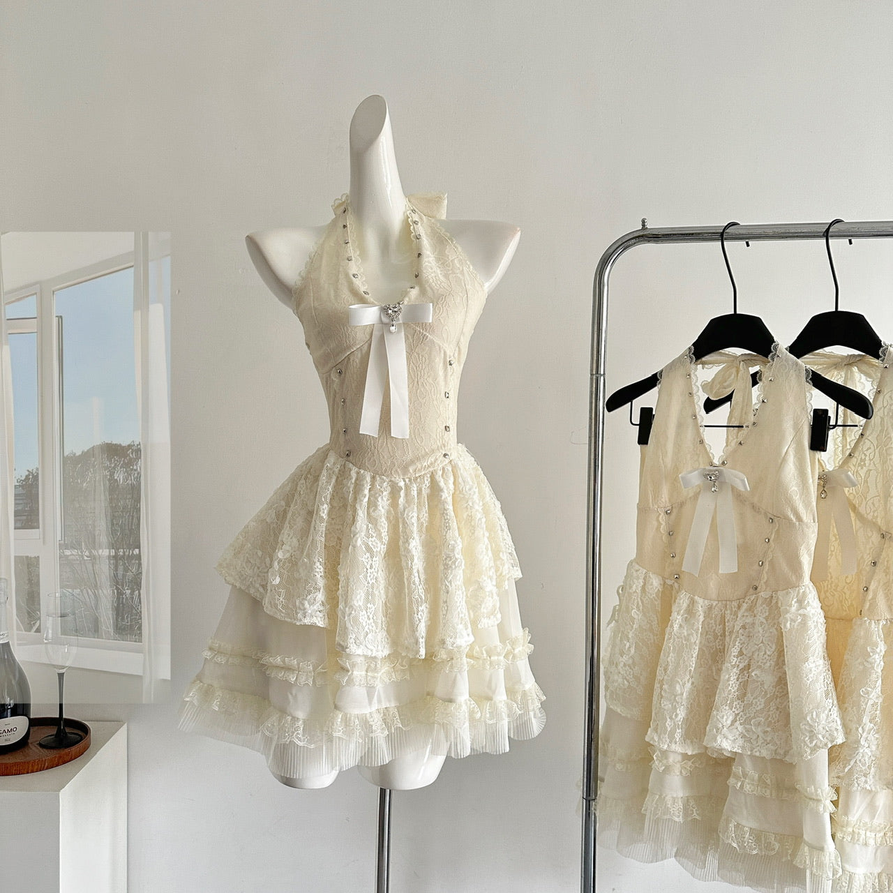 2025 new pure desire style slim bow dress R2119