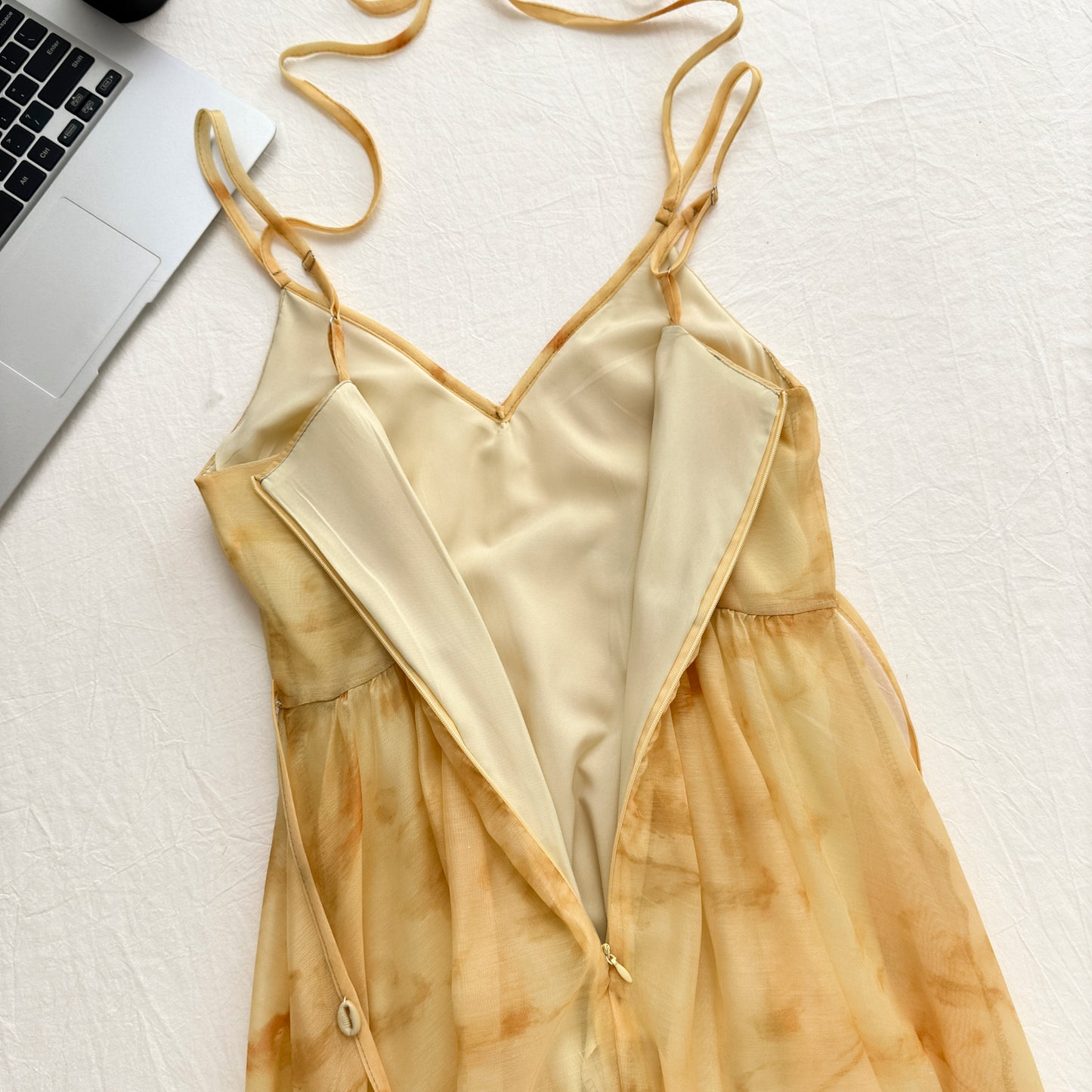 French style gradient suspender dress seaside holiday style long skirt R2104