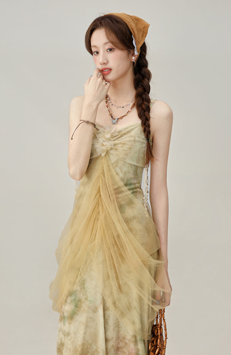 2025 new western resort style suspender dress design fishtail long skirt R1935
