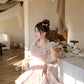 Pink fairy dress waist French tulle irregular princess skirt female summer R3906
