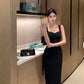 Retro suspender dress, sexy temperament, waist and hip-hugging dress skirt R1451