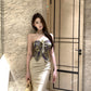 Temperament exquisite tube top halter neck dress beautiful waist hip skirt R0858