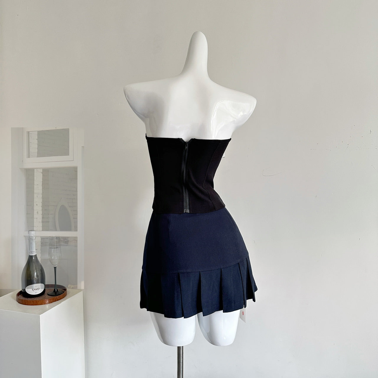 Sweet Ou Lace Straps Pure Desire Style Fishbone Shaping Tube Top R2061