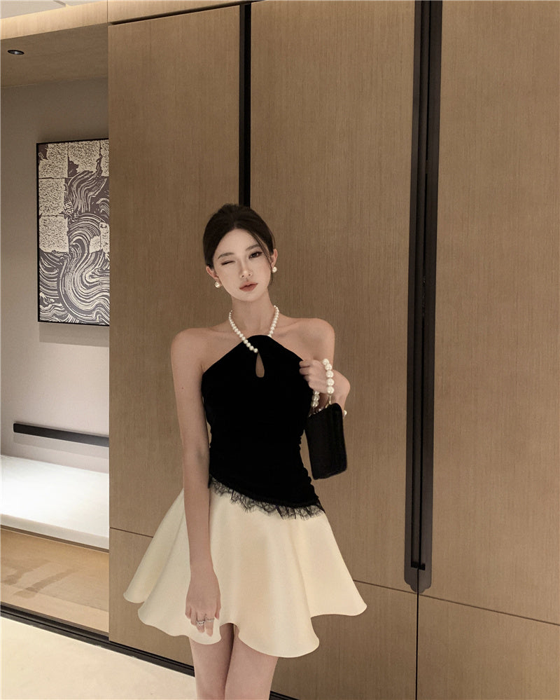 Birthday party small dress skirt niche princess tutu skirt halter neck dress R1818