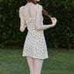French Girl Knitted Cardigan Floral Stretch Ruffled Suspender Dress Set Homecoming Dress R5161