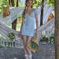 French pastoral style girly soft and versatile blue knitted dress homecoming dress R5148