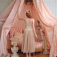 French sweet lace pink mesh fish bone suspender dress fairy dress homecoming dress R5140