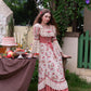 French Pastoral Retro Lace Print Herringbone Long Sleeve Dress Homecoming Dress R5165