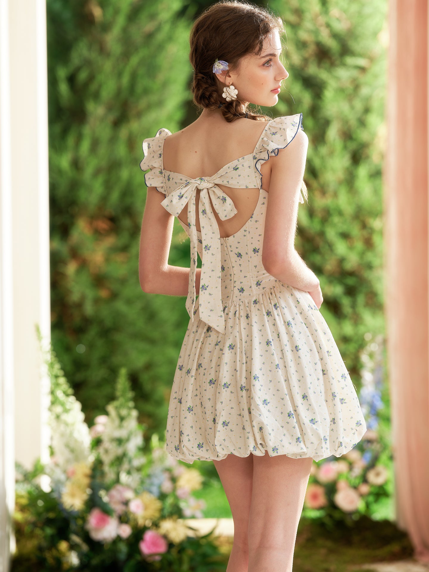 Sweet design bud skirt French ballet style short dress for petite homecoming dress R5149