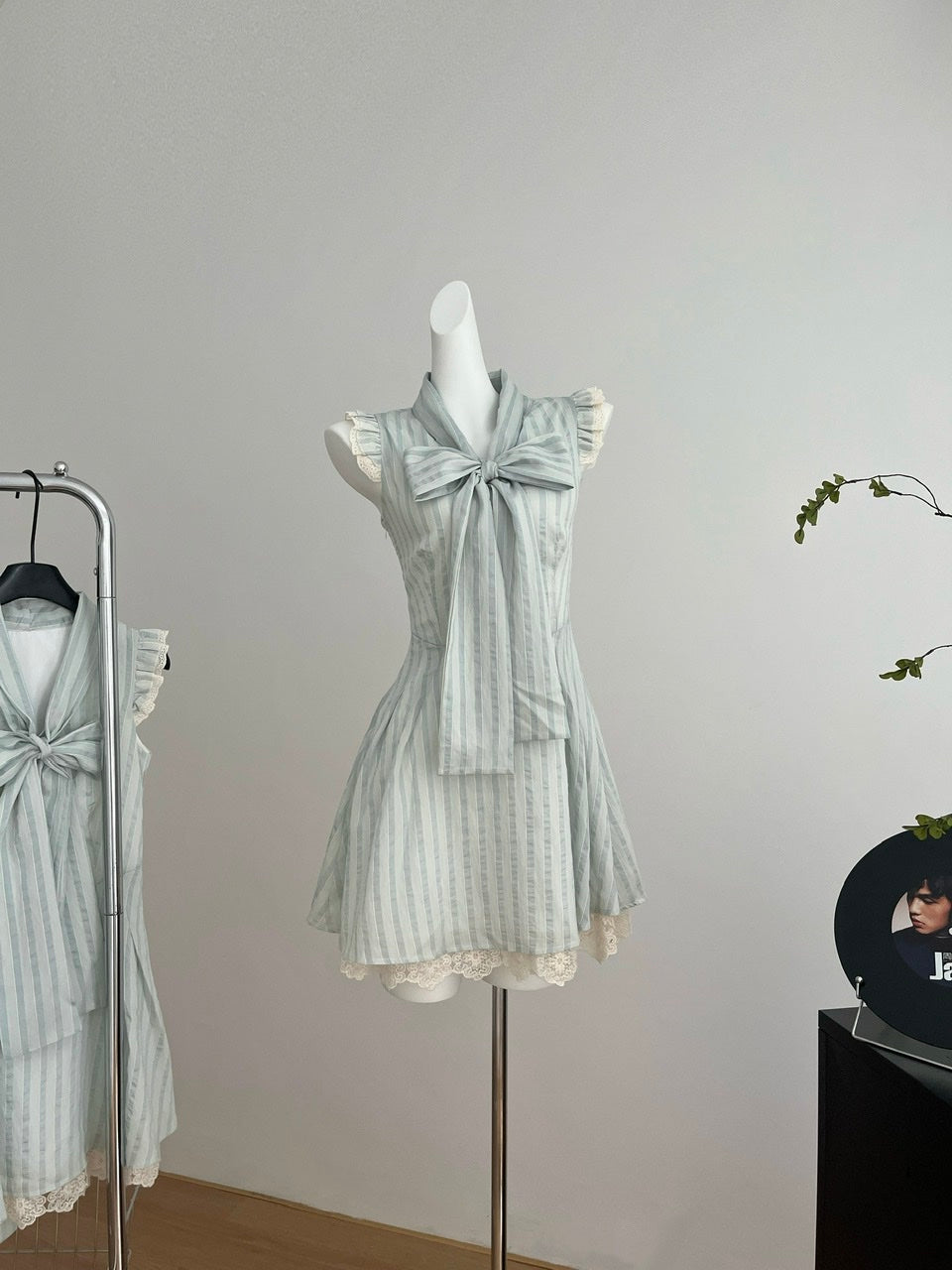 Pure desire sweet girl lace dress light blue flying sleeve design R2100