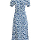 French holiday style long blue 2025 new dress R2605