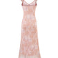 French ruffled pink plaid suspender dress 2025 new long skirt R2594