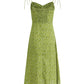 French holiday style green 2025 new dress high-end waist slimming R2599