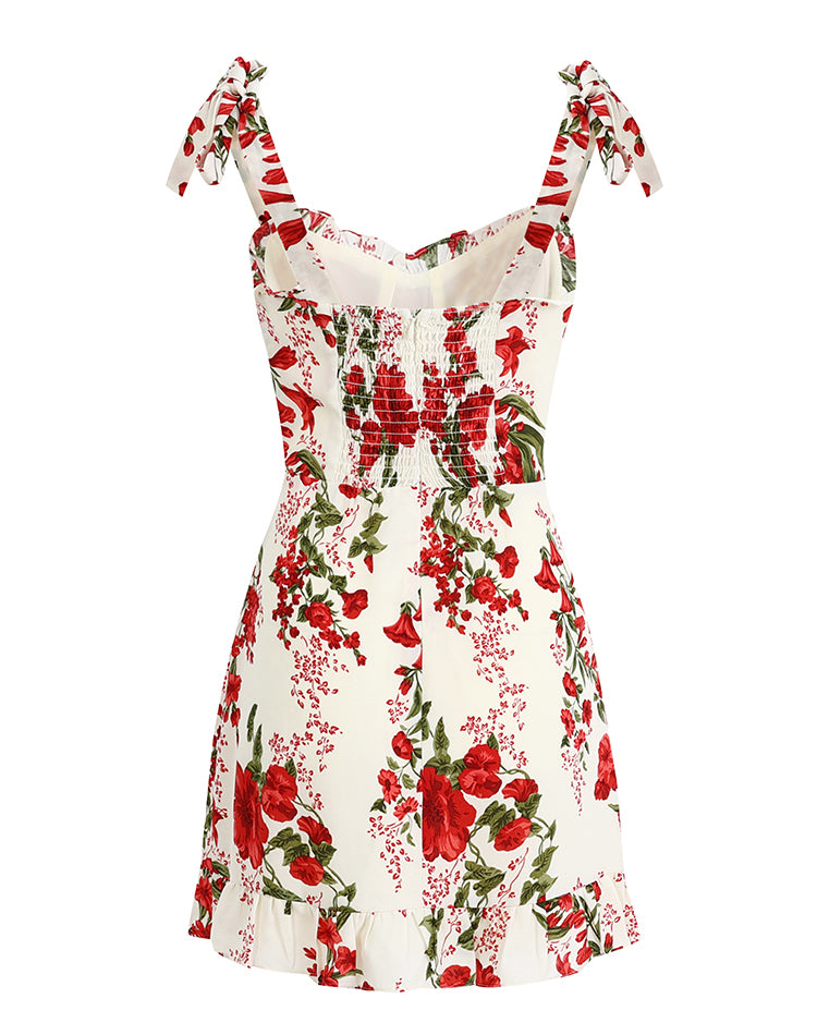 French holiday style short white 2025 new slim suspender dress R2642