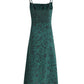 French holiday long green 2025 new dress with suspenders and prints R2606