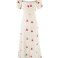French retro printed tea dress 2025 new waist slim long dress R2589