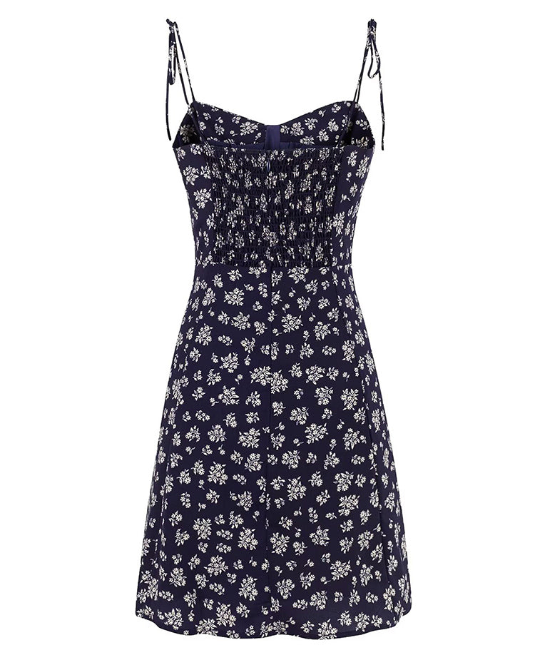 French pure floral suspender dress 2025 new holiday short skirt R2588