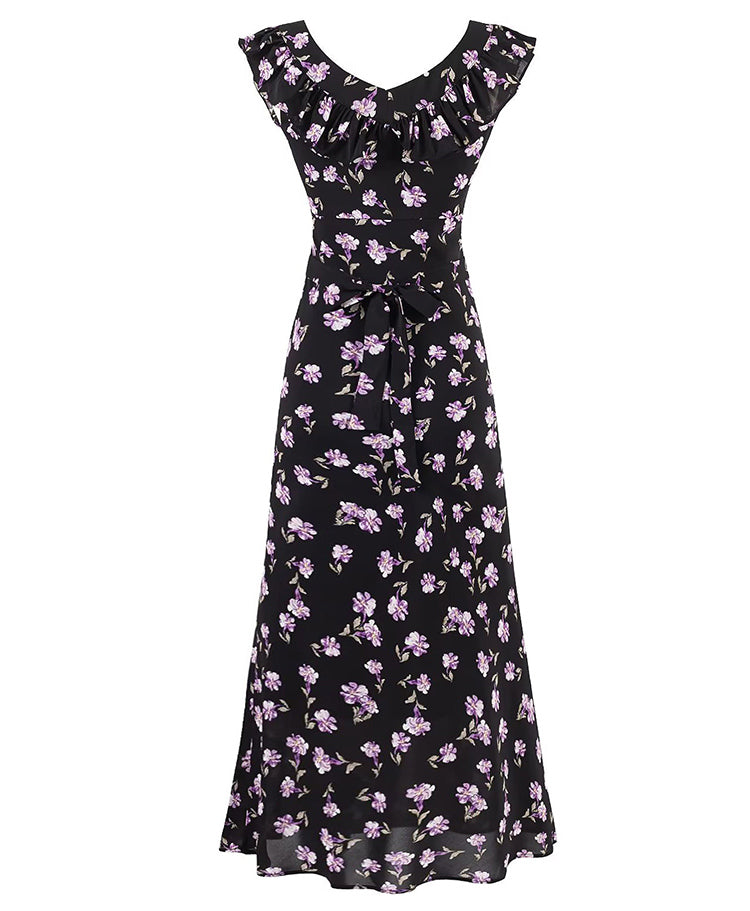 French floral suspender dress 2025 new waist temperament long dress R2586