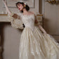 French retro palace heavy collection lace fishbone dress dress homecoming dress R5120