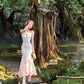 Summer fishtail design floral long skirt with suspenders for holiday R3868