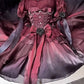 Black and red gradient short front and long back wedding dress lolita dress trailing princess dress R1674