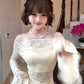 Gentle style lace one-shoulder dress beautiful waist slim hip skirt 2025 new R0855