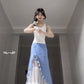 Suit white camisole faux two piece skirt two piece suit R0650