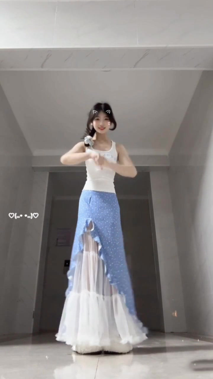 Suit white camisole faux two piece skirt two piece suit R0650