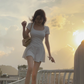 Pure desire style sexy dress summer high waist elastic slim fit solid color A-line short skirt R3671