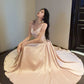 A-line long party dress long evening dress     S6090