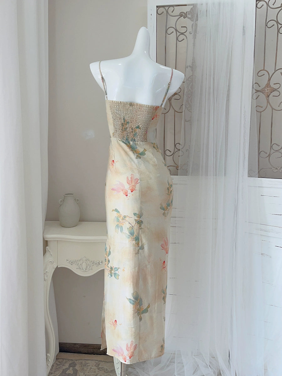 fashion suspender dress New style long party dress      S6041