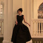 black sleeveless dress for women new style princess puffy long party dress     S5532