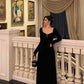 Black velvet dress for women A-line party dress      S5546