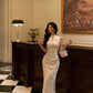 Chinese style satin cheongsam dress women evening party dress    S5507