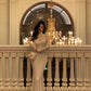 Gentle high-neck knitted dress for women new French mermaid long dress      S5541
