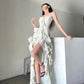 Irregular sexy ruffled dress for women new summer style fairy long dress    S5866