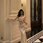 New sexy lace top + skirt two piece suit for women long party dress     S5594