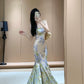 Retro painting sexy mermaid dress long party dress      S5874