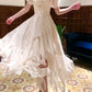 Square neck layered evening dress party dress       S6157