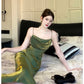 Green suspender dress luxury birthday dress       S6142