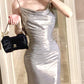 Birthday straps dress sexy long party dress       S6013