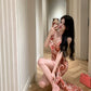 Irregular V-neck sexy floral suspender dress for women summer new party dress      S5807